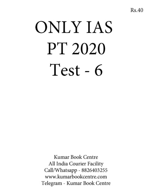 Only IAS PT Test Series 2020 - Test 6 [PRINTED]