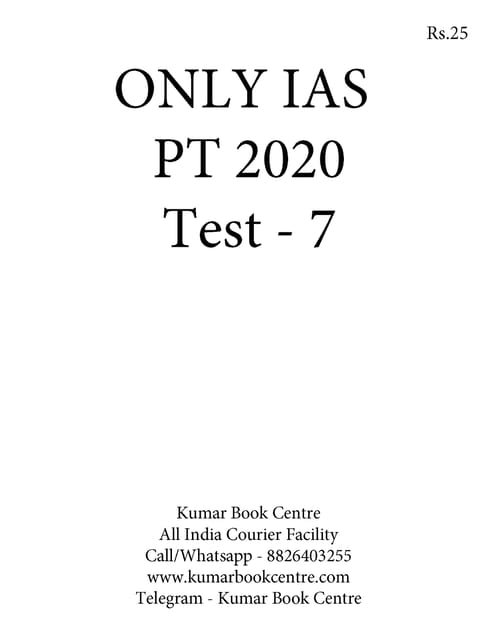Only IAS PT Test Series 2020 - Test 7 [PRINTED]