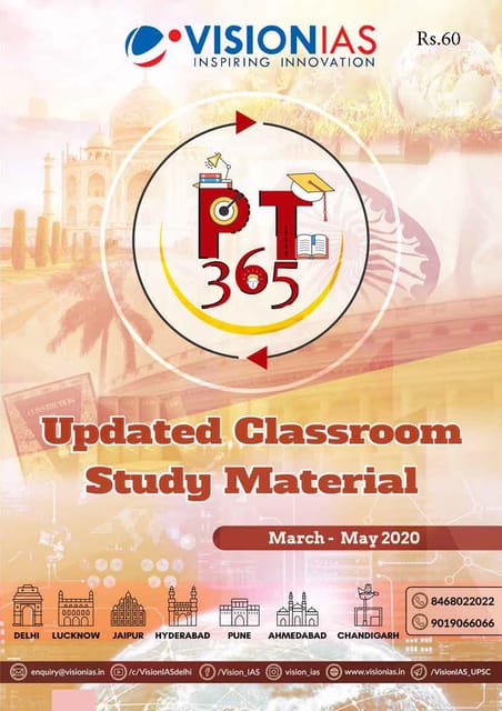 Vision IAS PT 365 2020 - Updated Classroom Study Material (March to May) - [PRINTED]