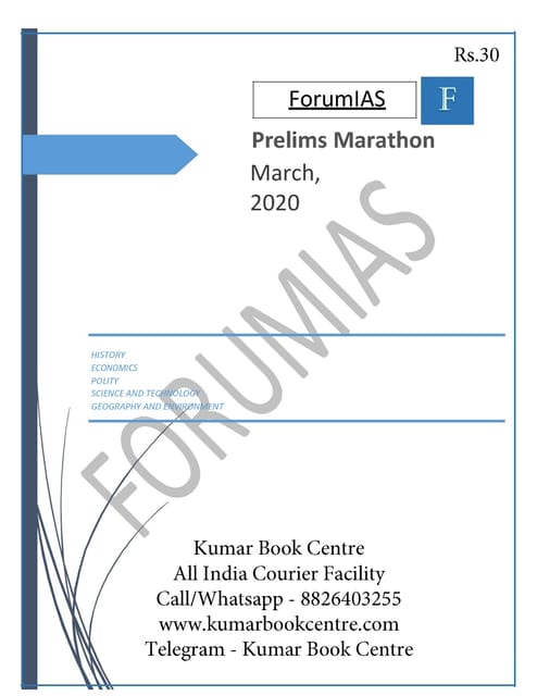Forum IAS Prelims Marathon - March 2020 - [PRINTED]