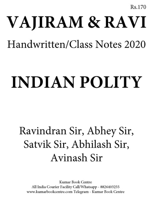 (Set of 13 Booklets) Vajiram & Ravi Handwritten/Class Notes 2020 - General Studies GS