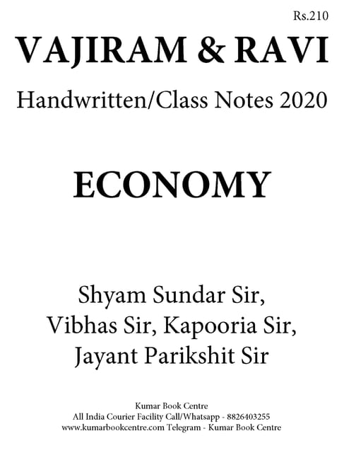 Vajiram & Ravi General Studies GS Handwritten/Class Notes 2020 - Economy