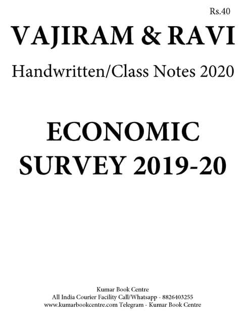 Vajiram & Ravi General Studies GS Handwritten/Class Notes 2020 - Economic Survey 2019-20