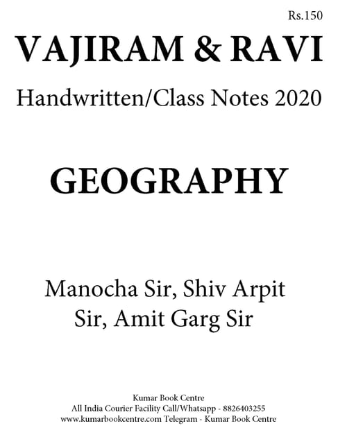 Vajiram & Ravi General Studies GS Handwritten/Class Notes 2020 - Geography