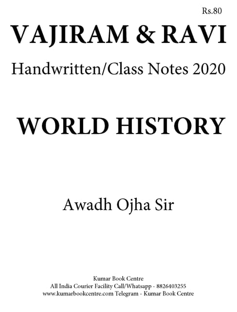 Vajiram & Ravi General Studies GS Handwritten/Class Notes 2020 - World History