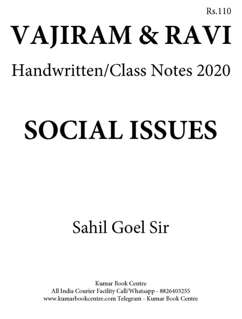 Vajiram & Ravi General Studies GS Handwritten/Class Notes 2020 - Social Issues