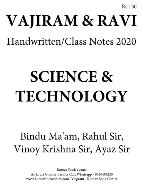 Vajiram & Ravi General Studies GS Handwritten/Class Notes 2020 - Science & Technology