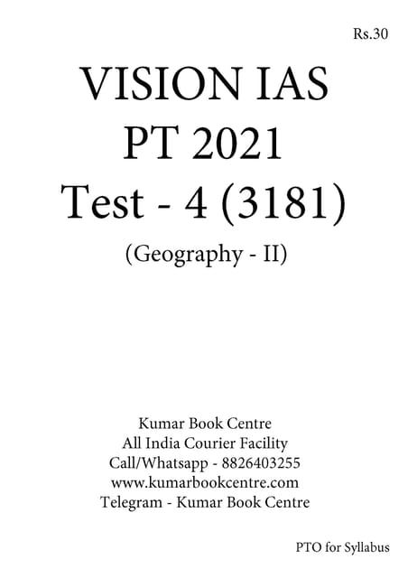 Vision IAS PT Test Series 2021 - Test 4 (3181) - [PRINTED]