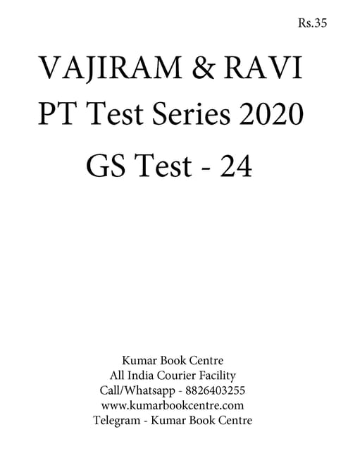 Vajiram & Ravi PT Test Series 2020 - Test 24 - [PRINTED]