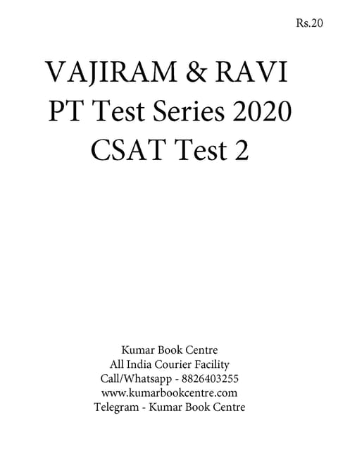 Vajiram & Ravi PT Test Series 2020 - CSAT Test 2 - [PRINTED]
