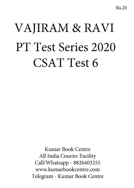 Vajiram & Ravi PT Test Series 2020 - CSAT Test 6 - [PRINTED]