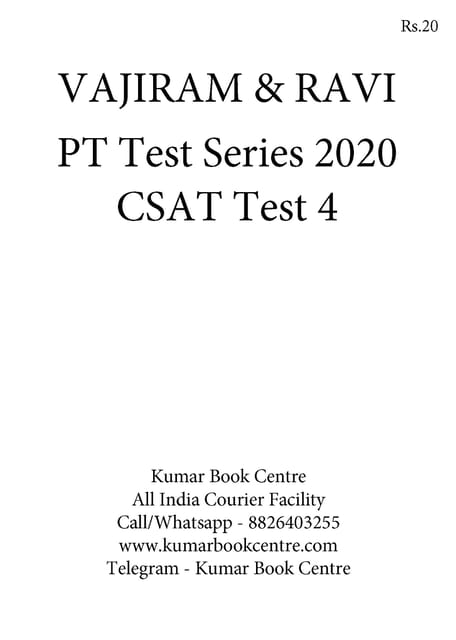 Vajiram & Ravi PT Test Series 2020 - CSAT Test 4 - [PRINTED]