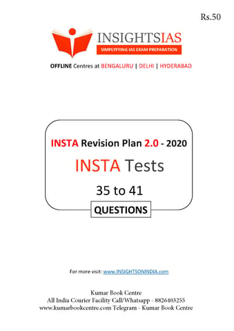 Insights on India 75 Days Revision Plan 2.0 - Day 35 to 41 - [PRINTED]