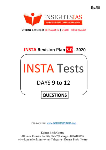 Insights on India 75 Days Revision Plan 3.0 - Day 9 to 12 - [PRINTED]