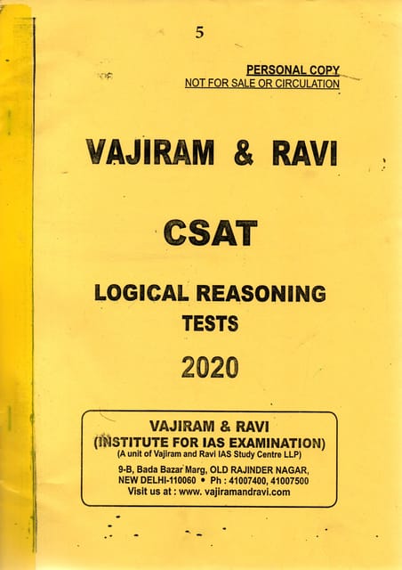 (Set Of 5 Booklets) CSAT Paper 2 Printed Notes - Vajiram & Ravi - [PRINTED]