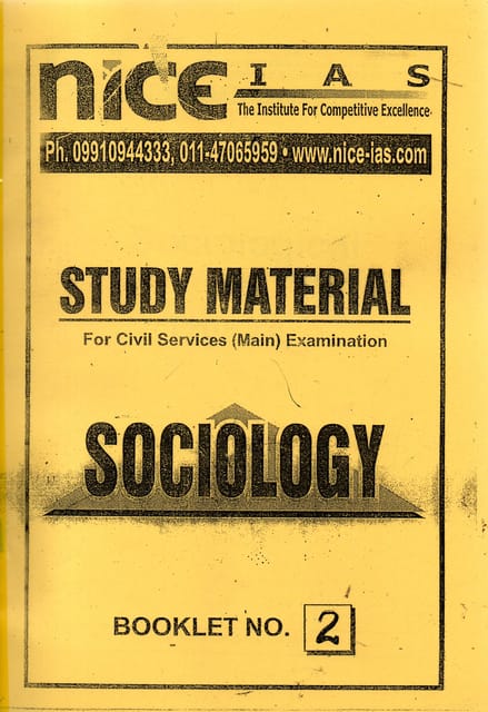 (Set of 10 Booklets) Sociology Optional Printed Notes - Nice IAS - [PRINTED}