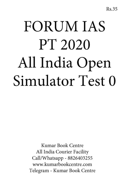 Forum IAS PT Test Series 2020 - All India Open Simulator Test 0 - [PRINTED]