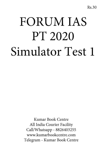 (Set) Forum IAS PT Test Series 2020 - Simulator Test 1 to 5 - [PRINTED]