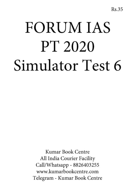 (Set) Forum IAS PT Test Series 2020 - Simulator Test 6 to 11 - [PRINTED]