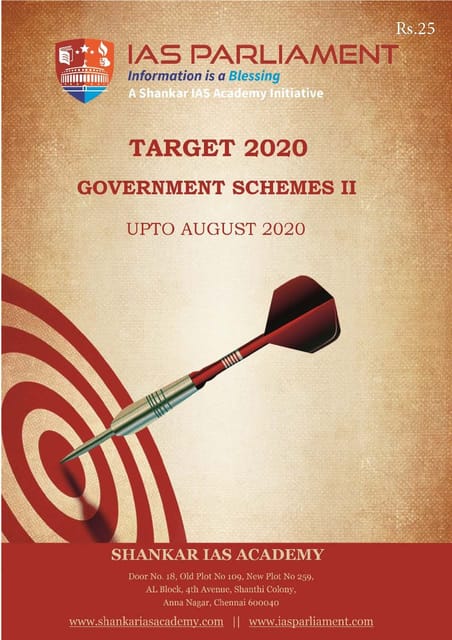Shankar IAS Target PT 2020 - Government Schemes 2 - [PRINTED]