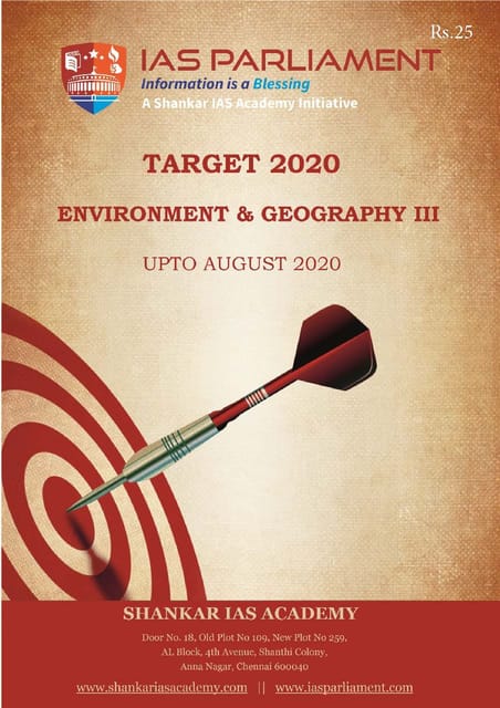 Shankar IAS Target PT 2020 - Environment & Geography 3 - [PRINTED]