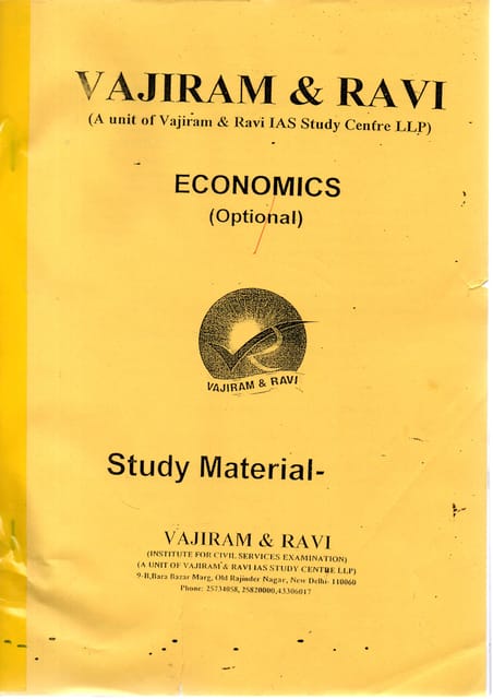 (Set of 6 Booklets) Economics Optional Printed Notes - Vajiram & Ravi - [PRINTED]