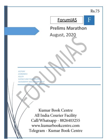 Forum IAS Prelims Marathon - August 2020 - [PRINTED]