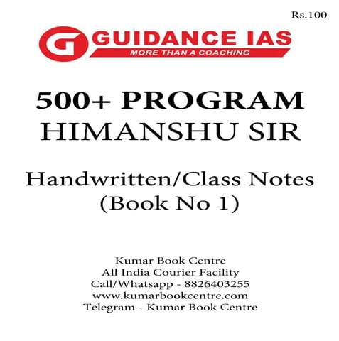 Geography Optional 500+ Program Handwritten/Class Notes - Book No 1 - Himanshu Sir - Guidance IAS - [PRINTED]