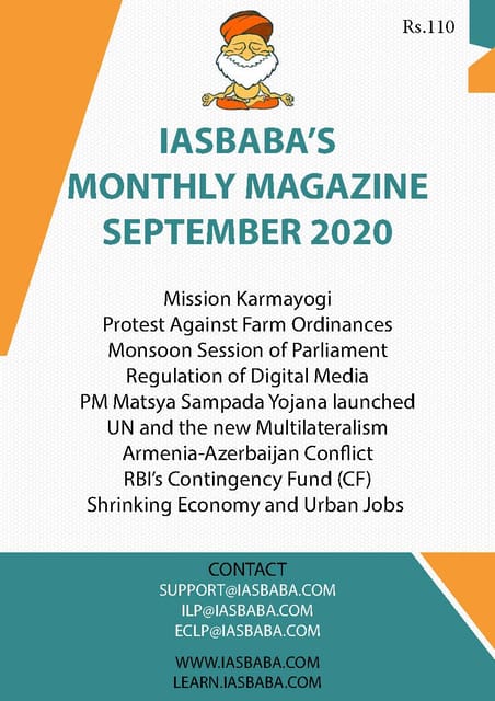 IAS Baba Monthly Current Affairs - September 2020 - [PRINTED]