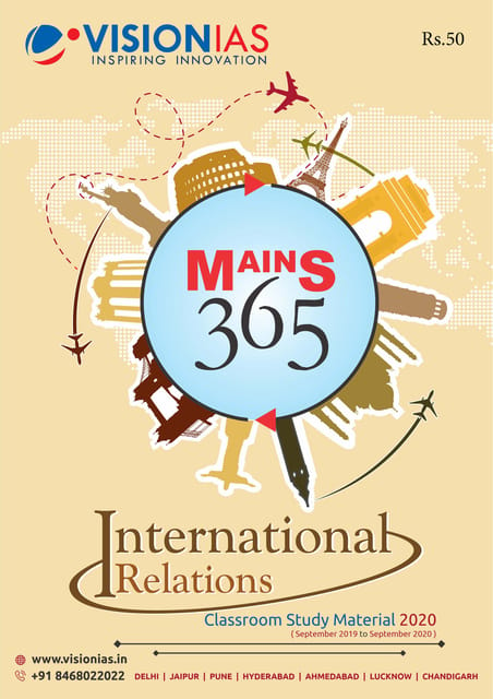 Vision IAS Mains 365 2020 - International Relations - [PRINTED]