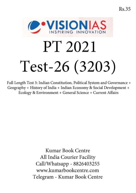 (Set) Vision IAS PT Test Series 2021 - Test 26 (3203) to 30 (3207) - [PRINTED]