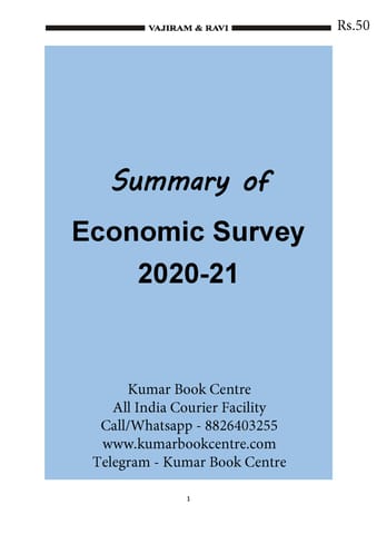Vajiram & Ravi - Summary of Economic Survey 2020-21 - [PRINTED]