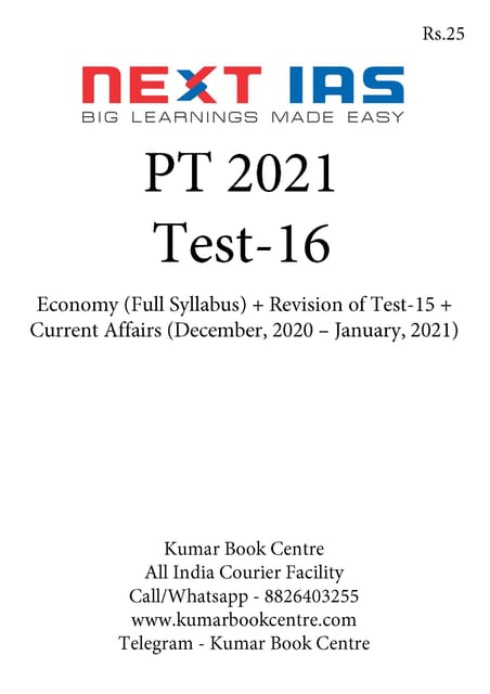 (Set) Next IAS PT Test Series 2021 - Test 16 to 20 [PRINTED]