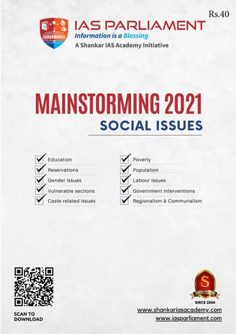 Shankar IAS Mainstorming 2021 - Social Issues - [B/W PRINTOUT]