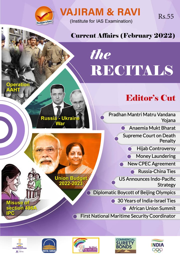 Vajiram & Ravi Monthly Current Affairs - The Recitals - February 2022 ...