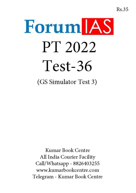 (Set) Forum IAS PT Test Series 2022 - Test 36 to 40 - [B/W PRINTOUT]