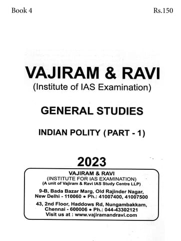 Indian Polity (Part 1) - General Studies GS Printed Notes Yellow Book 2023 - Vajiram & Ravi - [B/W PRINTOUT]