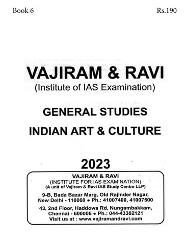 Indian Art & Culture - General Studies GS Printed Notes Yellow Book 2023 - Vajiram & Ravi - [B/W PRINTOUT]