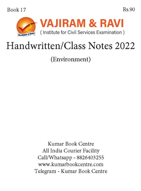 Environment - General Studies GS Handwritten/Class Notes 2022 - Vajiram & Ravi - [B/W PRINTOUT]