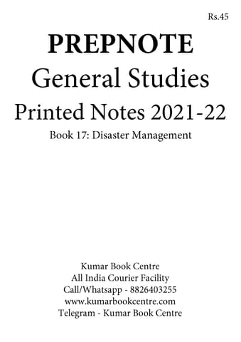 Disaster Management - General Studies GS Printed Notes 2022 - Prepnotes - [B/W PRINTOUT]