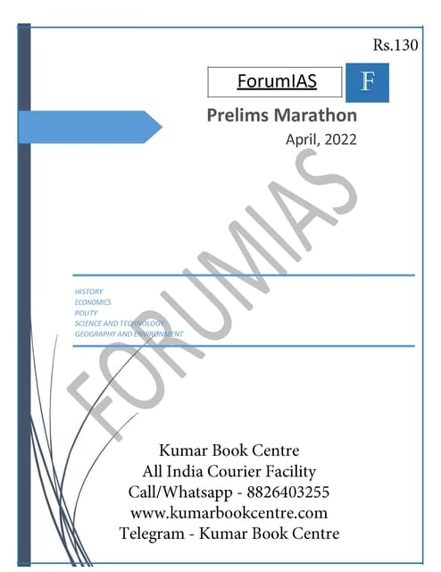 April 2022 - Forum IAS Prelims Marathon - [B/W PRINTOUT]
