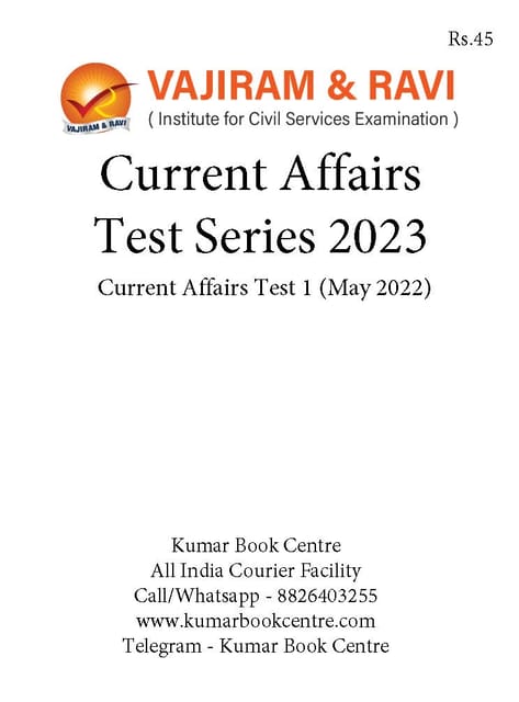 (Set) Vajiram & Ravi PT Power-Up Current Affairs Test Series 2023 - Test 1 to 5 - [B/W PRINTOUT]