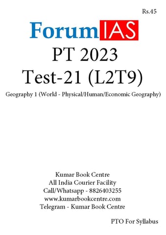 (Set) Forum IAS PT Test Series 2023 - Test 21 to 25 - [B/W PRINTOUT]