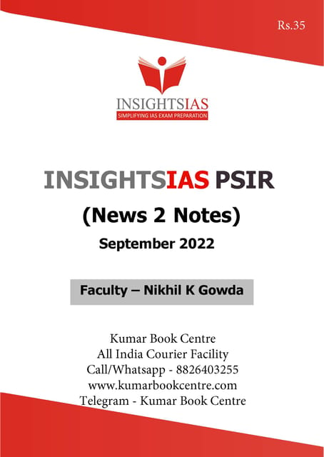September 2022 - Insights on India PSIR (News 2 Notes) - [B/W PRINTOUT]
