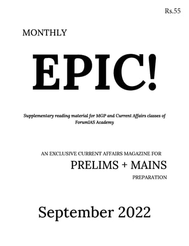 September 2022 - Forum IAS Factly/EPIC Monthly Current Affairs - [B/W PRINTOUT]
