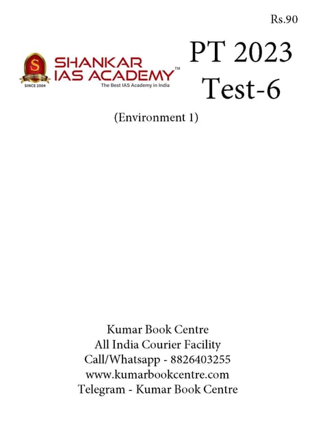 (Set) Shankar IAS PT Test Series 2023 - Test 6 to 10 - [B/W PRINTOUT]