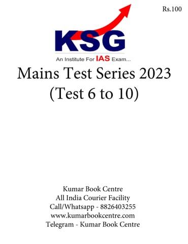 (Set) Khan Study Group KSG Mains Test Series 2023 - Test 6 to 10 - [B/W PRINTOUT]