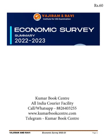 Vajiram & Ravi Economic Survey 2022-23 Summary - [B/W PRINTOUT]