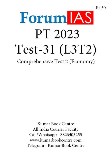 (Set) Forum IAS PT Test Series 2023 - Test 31 to 35 - [B/W PRINTOUT]