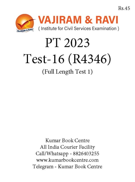 (Set) Vajiram & Ravi PT Test Series 2023 - Test 16 to 20 - [B/W PRINTOUT]